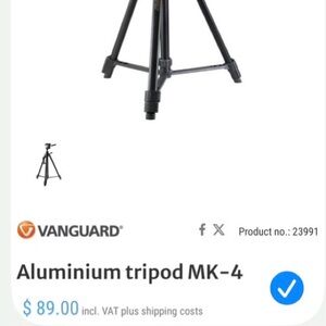 Vanguard Tripod w Carrying Case. Perfect condition